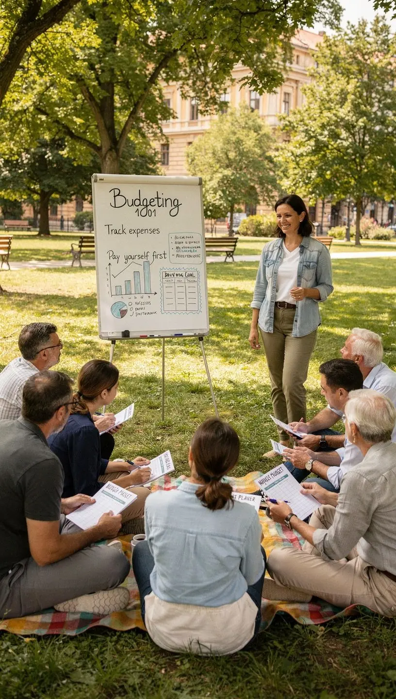 Személyes pénzügyi tervezőfüzet és toll egy tiszta íróasztalon, a hatékony költségvetés kialakításához.