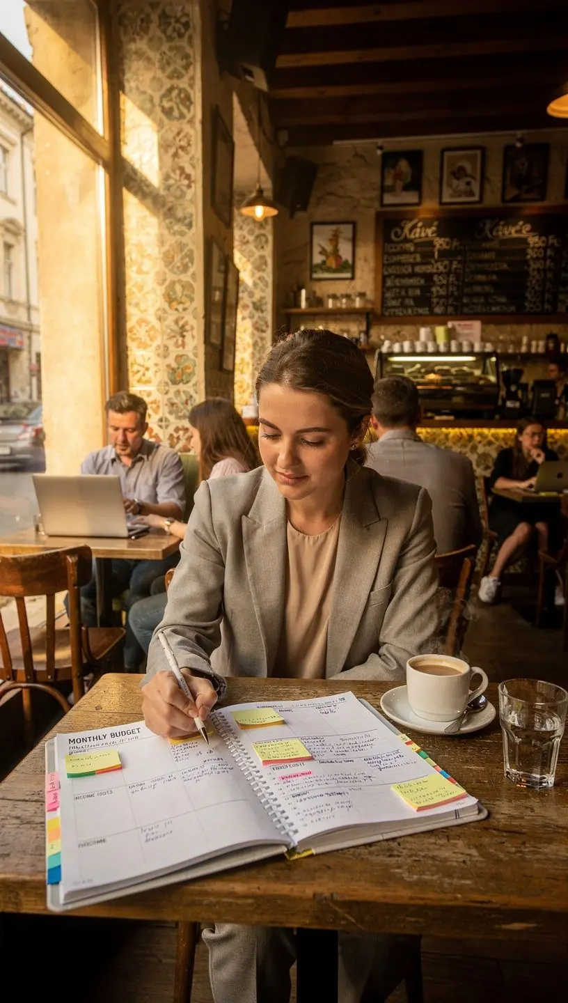 Nyitott pénzügyi blog oldal laptopon, amely pénzügyi tippeket és stratégiákat mutat be.